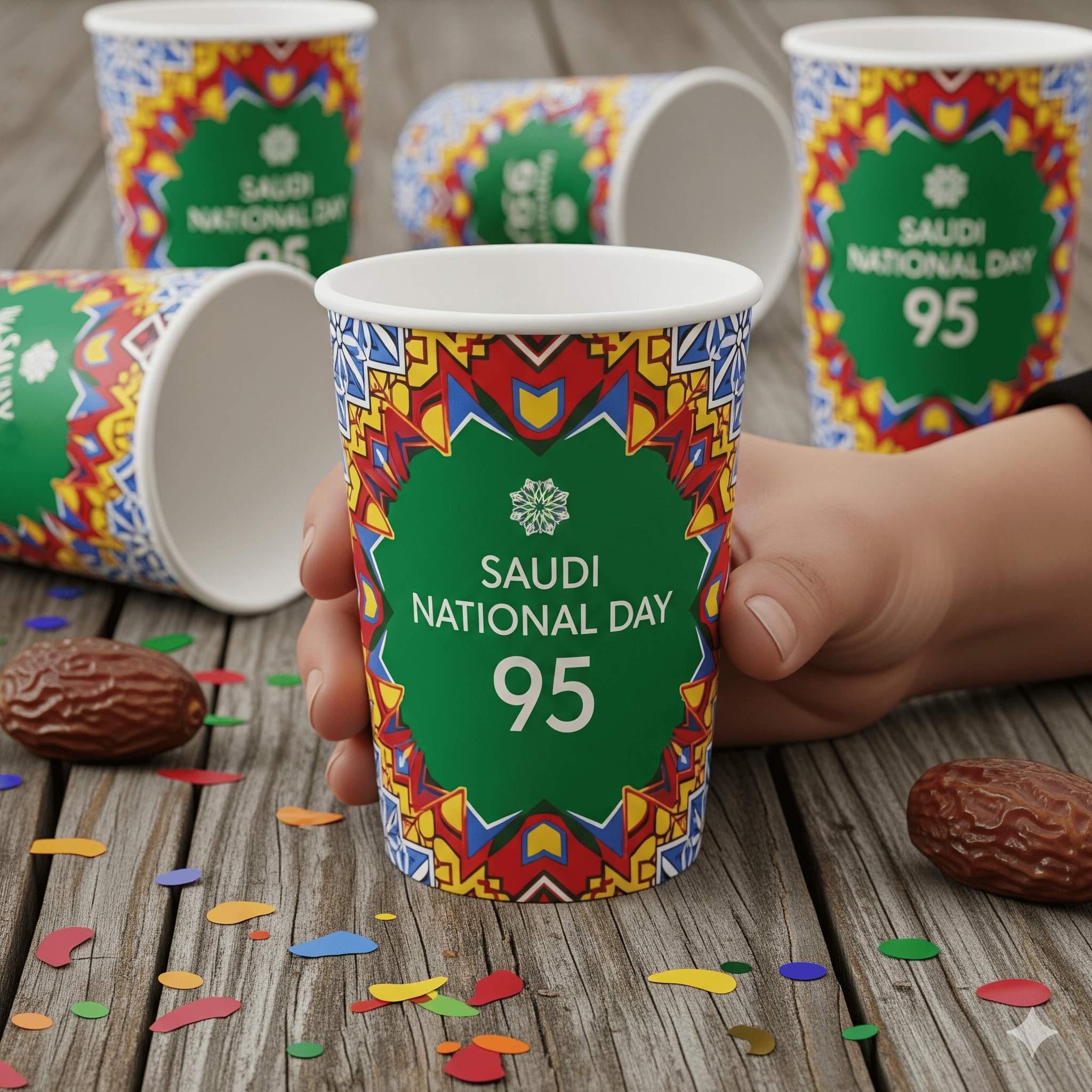 أكواب اليوم الوطني السعودي 95 - طباعة اكواب وطنية مخصصة